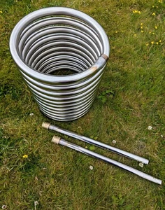 Doppellänge 32mm Heizspirale mit abnehmbaren Schwänzen, 2m Schlauch & Messingverbindern - Bild 1 von 7