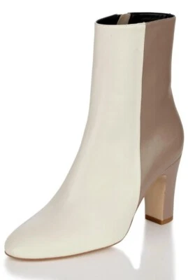 ALBA MODA Damen Schuh Stiefelette Leder taupe-weiß Blockabs.471156 Gr 41 NEU - Bild 1 von 4