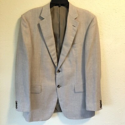 Abrigo Blazer Chaqueta Abrigo Deportivo Pal Zileri 44R Beige Sólido 2B Mezcla Lana/Lino Foto 1 de 4