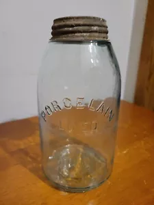 Antique Porcelain Lined Half Gallon Canning Jar - Picture 1 of 12