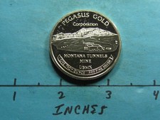 Pegasus Gold Corp 1987 Montana Tunnels Mine Usmx Very Rare 999 Silver Coin