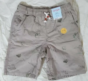 Boy's Cat & Jack Tan Dinosaur Feet Drawstring Waist Shorts Reg Size XXL 18 [B24] - Picture 1 of 5