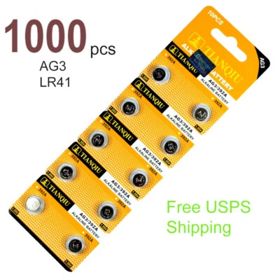 1000 PIEZAS LR41 AG3 392 LR736 1.5V 0%Hg Batería alcalina para reloj remoto Foto 1 de 3