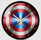 Marel Captain America Shield 3D Wall Quartz Mute Clock Bar Bedroom Home CosplayB