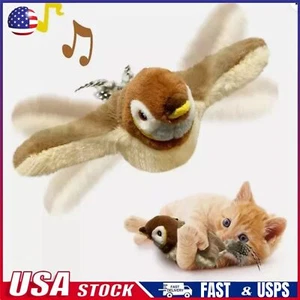 Electronic Interactive Flying Bird Cat Toys Flapping Wings Sparrow Pet Toy USB. - Picture 1 of 7
