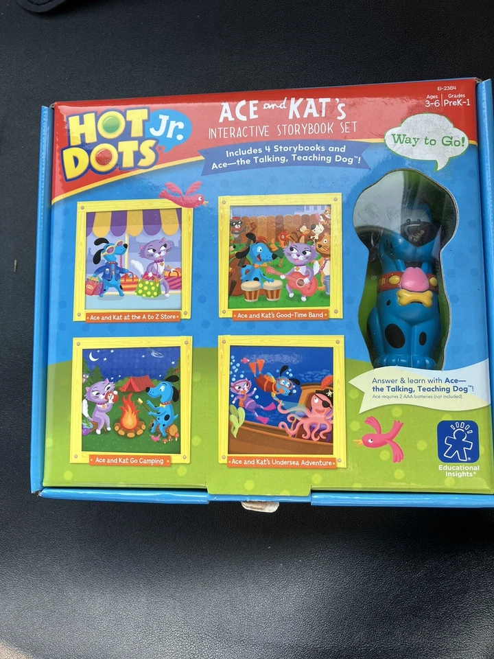 Educational Insight Hot Dots Jr. Ace and Kat’s Interactive 4 Storybook Set w/Pen - Image 1 of 4