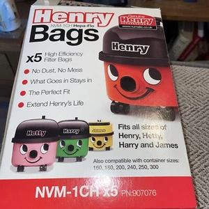 Numatic HepaFlo Henry Hoover Vacuum Cleaner Bags NVM1CH x 5 - Picture 1 of 1