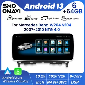 For Mercedes Benz C Class W204 S204 10.25" Car GPS Stereo 6+64GB Radio Player 4G - Foto 1 di 11