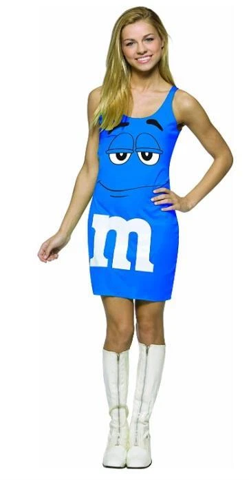 M&M Vestido Azul Tanque Disfraz Halloween Adolescente Talla 13-16 Rasta Imposta Foto 1 de 4