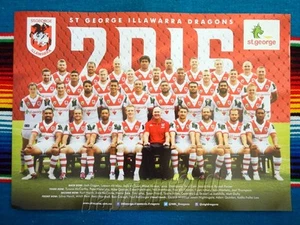 Framed 2016 ST GEORGE ILLAWARRA DRAGONS NRL Poster - 45cm x 32cm x 3cm - Bild 1 von 4