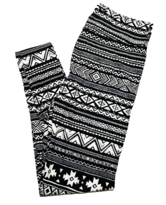 TC LuLaRoe Leggings ~ BLACK & WHITE AZTEC PATTERN ~ SIZES 12-18 Tall & Curvy - Image 1 of 4