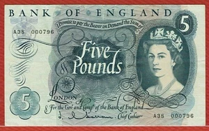 BANCO DE INGLANDIA £5 (ELIGE #375a) y 4 FIRMAS DIFERENTES 1 £ VENDIDO COMO LOTE - Imagen 1 de 10