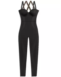 SZ S -Adidas x Ivy Park Beyonce Knit Catsuit Core Corset Bustier BLACK Jumpsuit - Picture 1 of 4