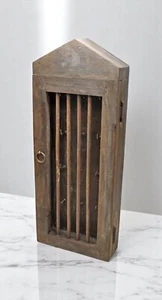 Vinttage Wooden Wall Décor Key Hanger Cabinet Original Old hand Crafted - Picture 1 of 7