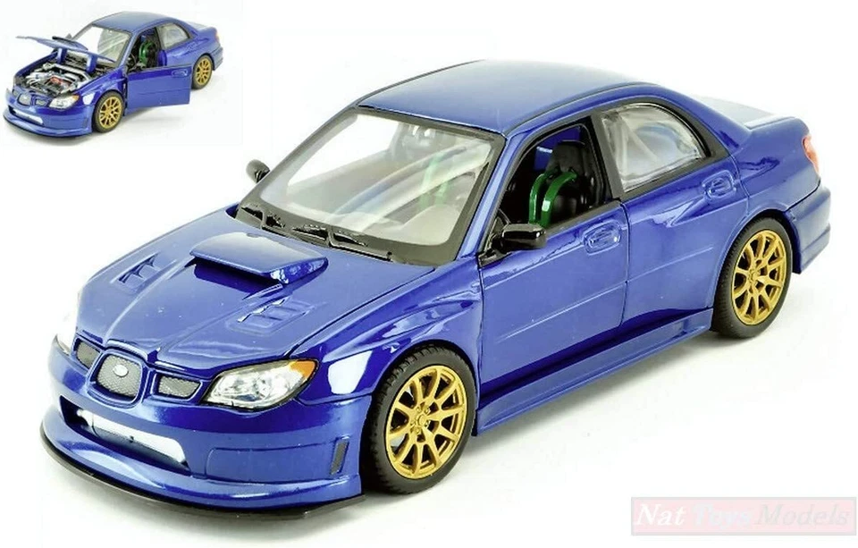 Welly NEX 1:24 Scale 2010 Subaru Impreza WRX STI Model Replica Car Blue 22487 - Image 1 of 1