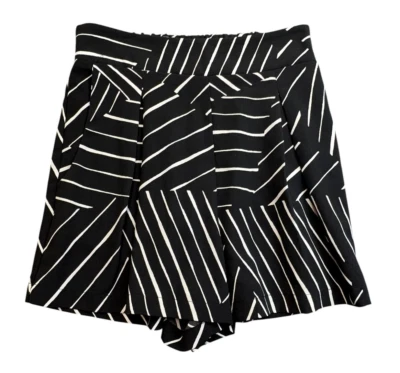 Veronica M Black and White Striped Culotte Dressy Leg Shorts Women's Size Small - Image 1 of 4