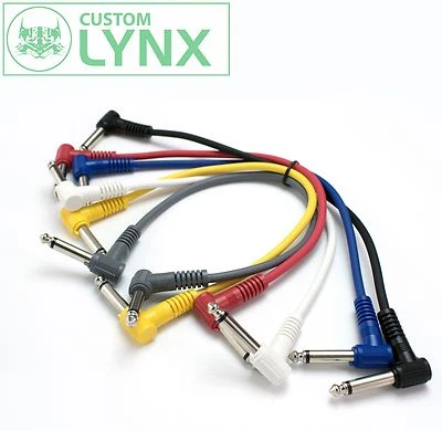 CUSTOM-LYNX 6 x 30 cm cavi patch jack mono angolato destro. "Effetti per chitarra FX Pedali cavi 1/4"