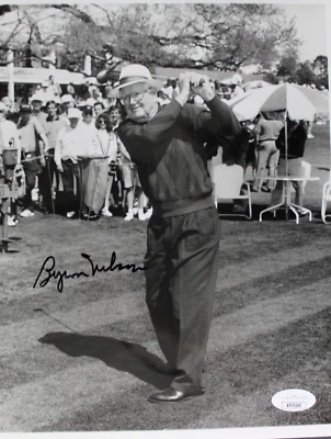 拜伦·尼尔森 (d.2006) 名人堂 PGA 高尔夫传奇亲笔签名签名 8 x 10 照片 JSA 正品证书 — 第 1/4 张图片
