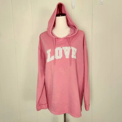 Sudadera con Capucha Bobbie Brooks Love Para Mujer Talla Grande 2X Rosa Pullover Sudadera con Capucha Foto 1 de 4