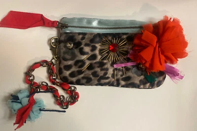 Bolso Bandolera Lanvin H&M A Elbaz Cartera sin asas Muñequera Joya Flor Leopardo Foto 1 de 4