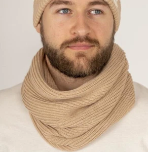Bufanda infinita 100 % algodón orgánico para hombre marrón vegana natural libre de químicos - Imagen 1 de 9