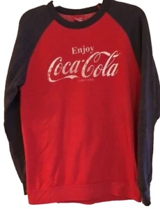 Felpa Coca-Cola Crew Taglia M Enjoy Coca-Cola Rosso/Carbone Maniche Raglan - Foto 1 di 4