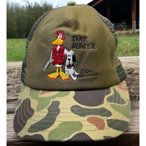 Duck Hunter Trucker Hat Camo John Baron 1988 DuckTales Art USA - Picture 1 of 9