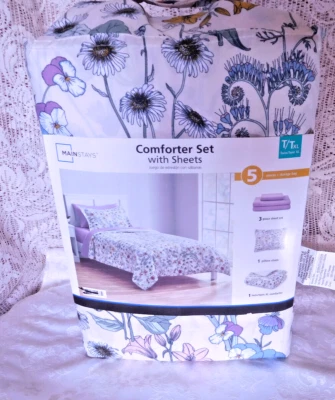 Conjunto de Lençóis de Edredom MAINSTAYS Twin/Twin XL Floral 5 Peças ~ FRETE GRÁTIS - Imagem 1 de 4