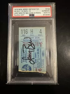 Larry Bird - Rookie Ticket Stub - Celtics vs. Nets - 31/10/79 ☘️PSA AUTO 10🔥🔥 - Foto 1 di 4