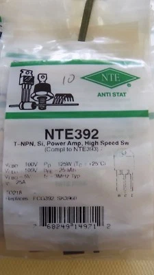 BRAND NEW LOT SEAL 68 NTE NTE392 TRANSISTOR - Image 1 of 2