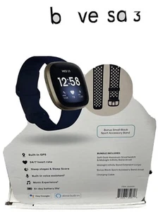 Paquete Fitbit FB511BKBKLBNDLS Versa 3, azul medianoche - Imagen 1 de 11