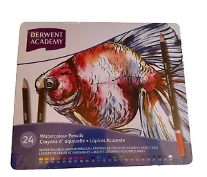 Lápices de acuarela Derwent Academy - Juego de 24 - en lata sellada en envoltura retráctil - Imagen 1 de 5