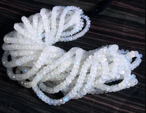 Rainbow Moonstone Faceted Rondelle Beads Flashy Moonstone Beads 16 Inch Strand. - Picture 1 of 8