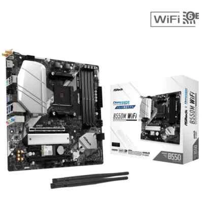 ASRock B550M WiFi MicroATX Motherboard AMD Ryzen 5000 - 3000 AM4 DDR4 [NEW] - Image 1 of 4