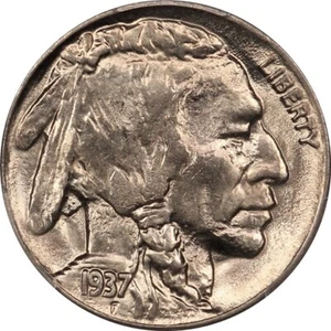 1937-D PCGS MS65 Gem BU Buffalo Nickel - Lustrous and Original, Lightly Toned - Picture 1 of 4