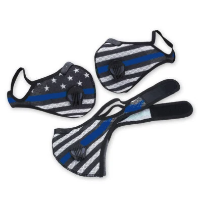 2PC Sport Cycling Face Mask With Active Carbon Filter Breathing Valves Washable - Image 1 of 3