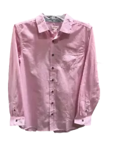 Cat & Jack Boys' Vertical Striped Button Up Dress Shirt - Pink - Size XXL (18) - Picture 1 of 2