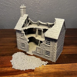 Overlord Destroyed Building 2 WWII  wargaming terrain | 28mm, 20mm, 15mm Scale - Picture 1 of 8