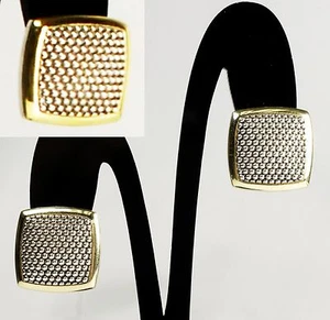 LAGOS 18K Gold Sterling Silver Large Square EARRINGS Women Lady Holiday Gift NEW - Picture 1 of 12