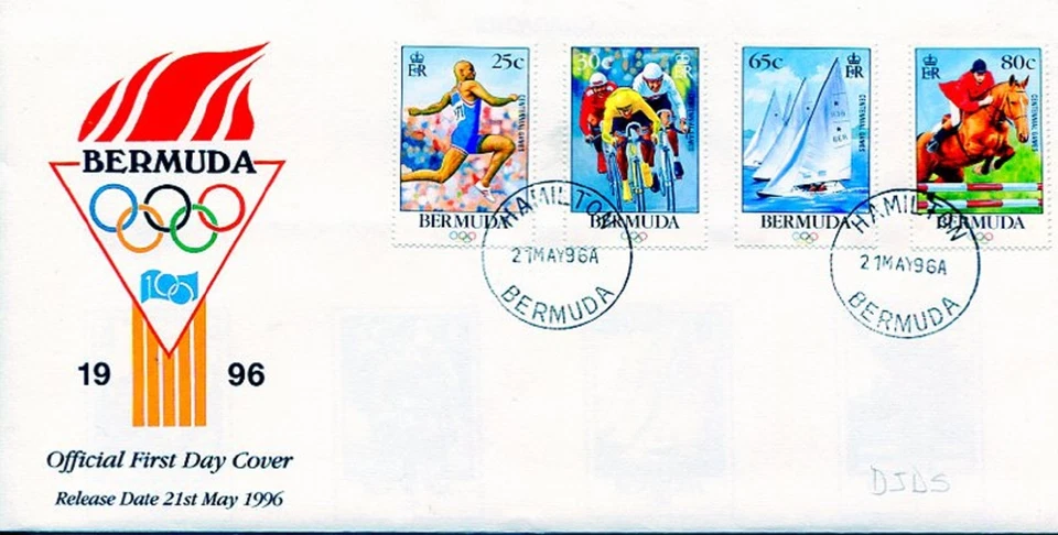 BERMUDA: FDC (1996) Olympic Games Centenary — Sports Events Issue - Image 1 of 1