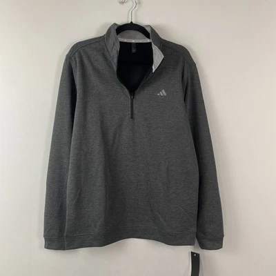 Толстовка для гольфа мужская Adidas Elevated пуловер на молнии 1/4 средняя серая - Изображение 1 из 4