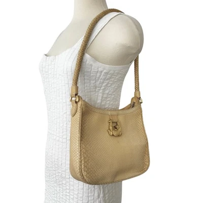 Cordón de piel de serpiente Barry Kieselstein con metal cocodrilo de colección 1991 Foto 1 de 4