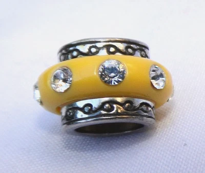 Espaciador de cuentas ovaladas Brighton Dazzle amarillo y cristal Foto 1 de 2