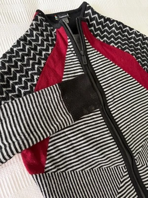 Suéter de esquí Smartwool Dacono cremallera completa mezcla de lana merino, negro rojo, para mujer S Foto 1 de 4