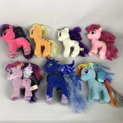 Lote de 6 Beanie Babies de Peluche TY Sparkle My Little Pony + 1 Beanie Boo Ruby Foto 1 de 4
