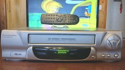 SCHAUB LORENZ VIDEOREGISTRATORE VHS 4 TESTINE REVISIONATO  TELECOMANDO ORIGINALE - Immagine 1 di 4