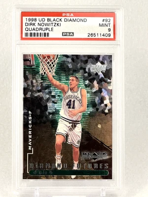 1998 UD Black Diamond Quadruple /50 Dirk Nowitzki #92 Dirk Nowitzki PSA Estado perfeito 9 - Imagem 1 de 3