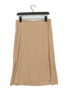 Reiss Women's Midi Skirt UK 12 Tan 100% Viscose Midi A-Line - Picture 1 of 7