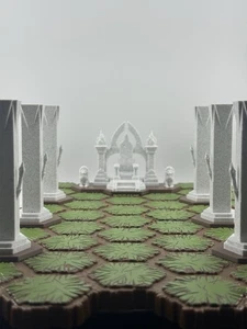 Custom Terrain Set Grand Medieval Marble Thrown Room & Pillars For Heroscape - Bild 1 von 4