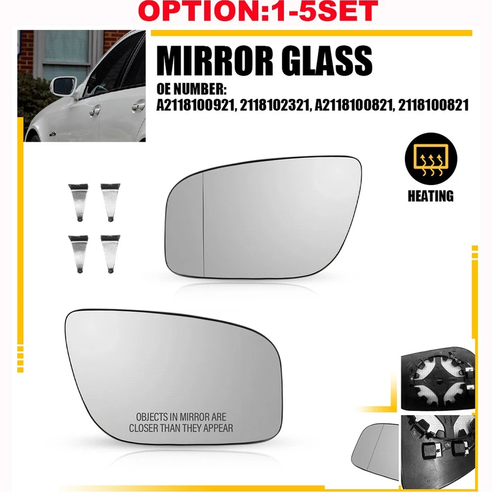 Зеркало стекло с подогревом с задней пластиной левая правая сторона для 07-09 Mercedes-Benz E320 - Изображение 1 из 4